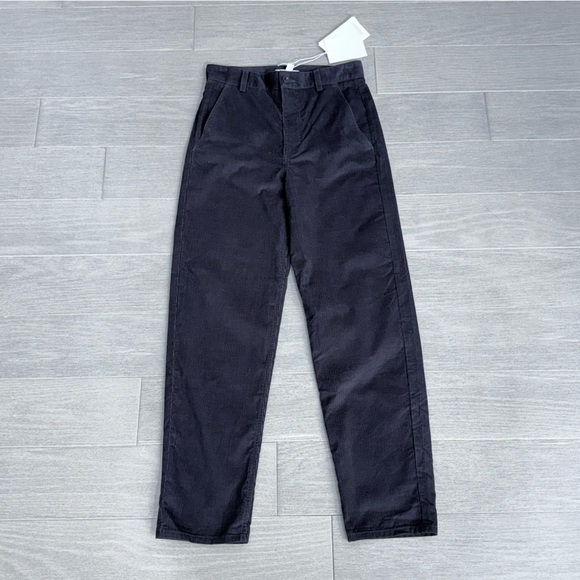NWT COS Straight Leg Fit Corduroy Chinos Pants Navy Blue US 2 High Rise Classic - Picture 5 of 16